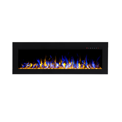 Focar electric liniar incorporabil 3D Aflamo Diamond 128 Negru cu sunet