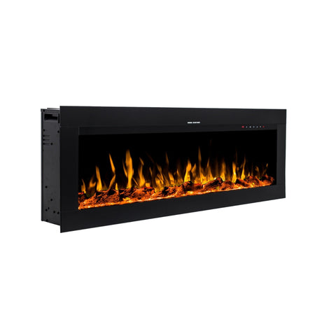 Focar electric liniar incorporabil 3D Aflamo Diamond 128 Negru cu sunet