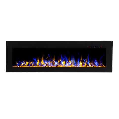 Focar electric liniar incorporabil 3D Aflamo Diamond 165 Negru cu sunet
