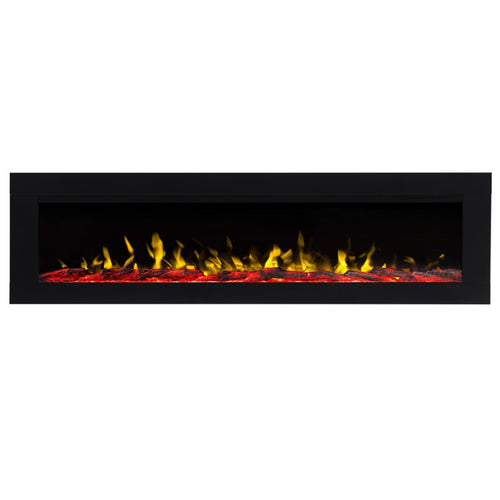 Focar electric liniar incorporabil 3D Aflamo Diamond 183 Negru cu sunet