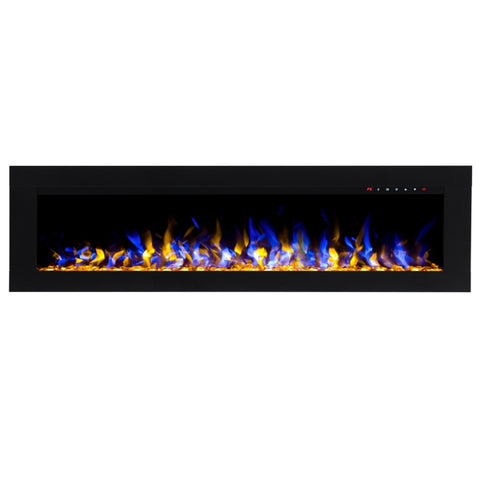 Focar electric liniar incorporabil 3D Aflamo Diamond 183 Negru cu sunet