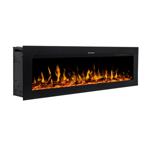 Focar electric liniar incorporabil 3D Aflamo Diamond 183 Negru cu sunet