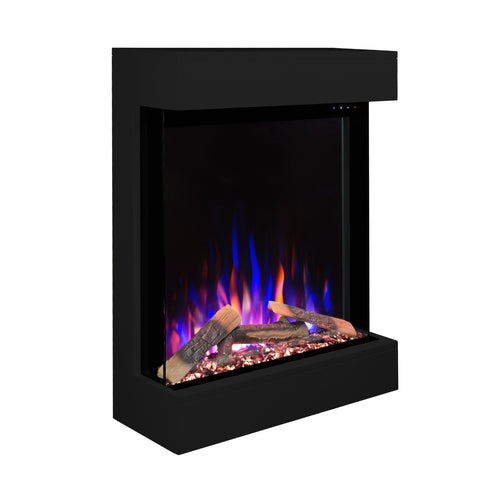 Focar electric liniar 3D Aflamo Dame Negru cu sunet
