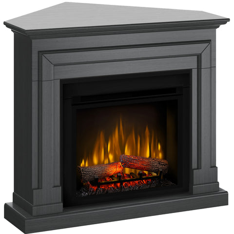 Semineu electric Barcelona ash grey colt SLIM LINE cu focar electric 3D Dimplex Optiflame XHD23 si sunet