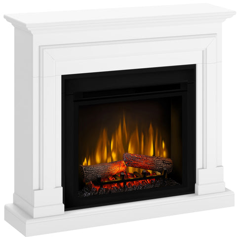 Semineu electric Barcelona alb SLIM LINE cu focar electric 3D Dimplex Optiflame XHD23 si sunet