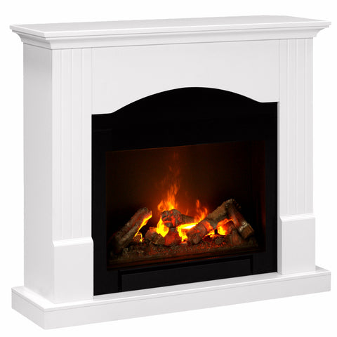 Semineu electric Nisa Alb/Negru cu focar electric 3D Dimplex Optiflame CH600 H si sunet