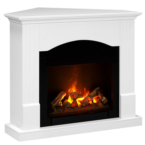 Semineu electric Nisa Drept/Colt Alb/Negru cu focar electric 3D Dimplex Optiflame CH600 H si sunet