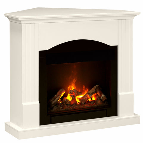 Semineu electric Nisa Drept/Colt Vanilie/Negru cu focar electric 3D Dimplex Optiflame CH600 H si sunet