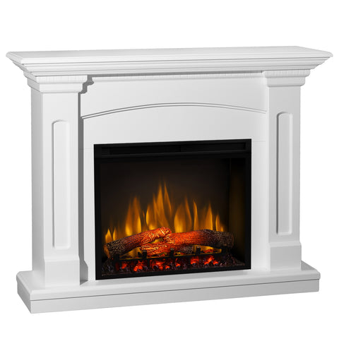 Semineu electric Alabaster Alb cu focar electric 3D Dimplex Optiflame XHD28 si sunet