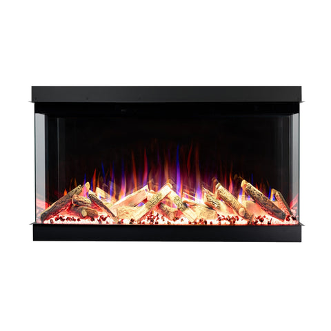 Focar electric liniar incorporabil 3D Aflamo Superb 40 Negru cu sunet