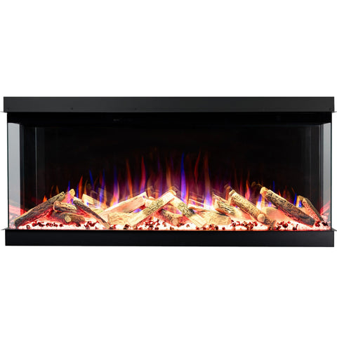 Focar electric liniar incorporabil 3D Aflamo Superb 60 Negru cu sunet