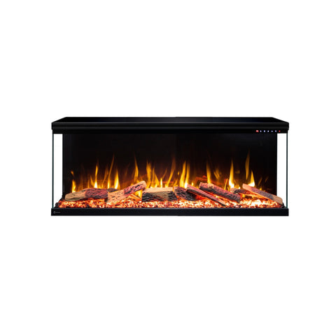 Focar electric liniar incorporabil 3D Aflamo Unique 85 Negru cu sunet