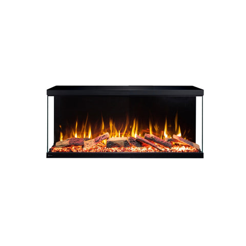 Focar electric liniar incorporabil 3D Aflamo Unique NH 80 Negru cu sunet