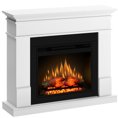 Semineu ECOFLAME PRO - Lisabona white, flacara 3D de 23 inci cu teme de culoare, incalzire infrared si sunet