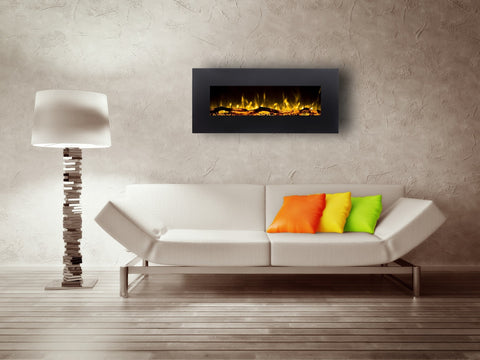Focar electric liniar 3D Aflamo Albion 33 Negru cu sunet