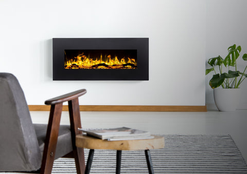 Focar electric liniar 3D Aflamo Albion 36 Negru cu sunet