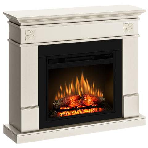 Semineu ECOFLAME PRO - Lisabona Flower antichizat, flacara 3D de 23 inci cu teme de culoare, incalzire infrared si sunet
