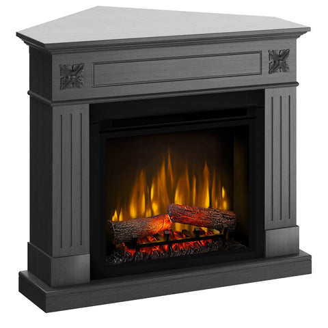 Semineu electric London Drept/Colt Ash Grey cu focar electric 3D Dimplex Optiflame XHD23 si sunet