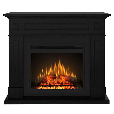Semineu ECOFLAME PRO - Aspen 110.30.95 negru, incalzire infrared, teme de culoare, flacara 3D si sunet