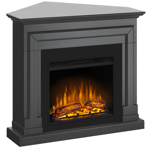 Semineu ECOFLAME - Barcelona SLIM LINE colt ash grey, flacara 3D de 23 inci, sistem incalzire