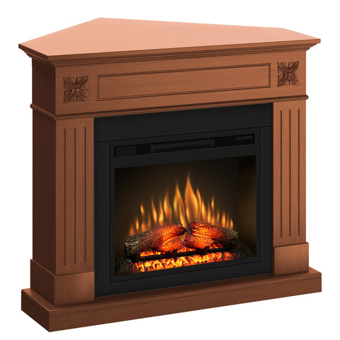 Semineu London colt 110.30.95 cires + focar ECOFLAME 23", incalzire infrared, teme de culoare, flacara 3D si sunet