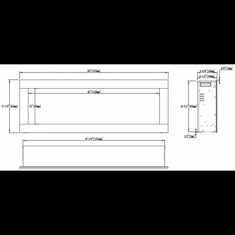 Focar electric liniar incorporabil 3D Aflamo Diamond 128 Negru cu sunet