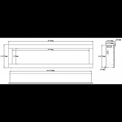 Focar electric liniar incorporabil 3D Aflamo Diamond 165 Negru cu sunet