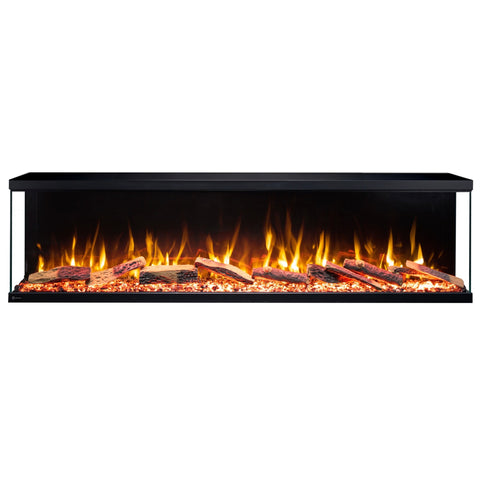 Focar electric liniar incorporabil 3D Aflamo Unique NH 100 Negru cu sunet