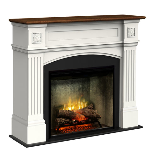 Semineu electric Haydn Alb si Cires cu focar electric 3D Dimplex Optiflame Revillusion Concrete 30 si sunet