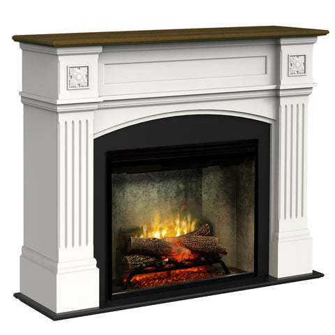 Semineu electric Haydn Alb si Nuc cu focar electric 3D Dimplex Optiflame Revillusion Concrete 30 si sunet