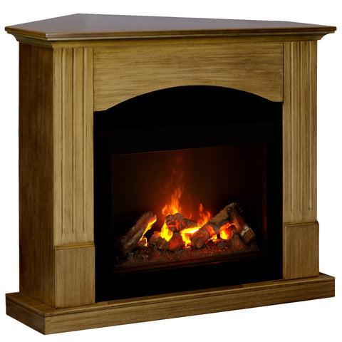 Semineu electric Nisa Drept/Colt Stejar/Negru cu focar electric 3D Dimplex Optiflame CH600 H si sunet