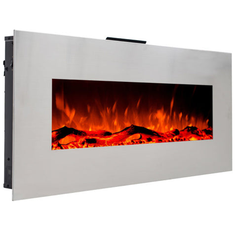 Focar electric liniar 3D Aflamo Albion 42 Silver cu sunet