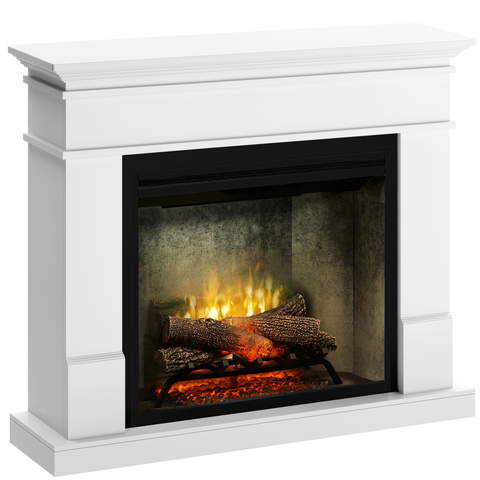 Semineu electric Lisabona Premium Alb - cu focar electric 3D Dimplex Revillusion Concrete 30" cu sunet