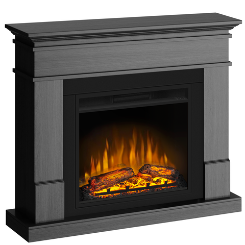 Semineu ECOFLAME - Lisabona SLIM LINE ash grey, flacara 3D de 23 inci, sistem incalzire