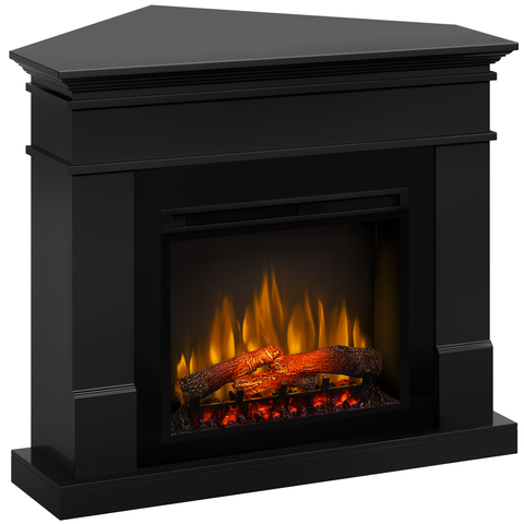 Semineu electric Lisabona Premium Drept/Colt Negru cu focar electric 3D Dimplex Optiflame XHD28 si sunet