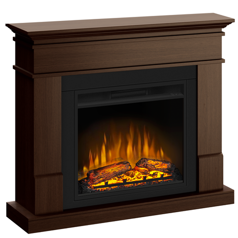 Semineu ECOFLAME - Lisabona SLIM LINE walnut, flacara 3D de 23 inci, sistem incalzire