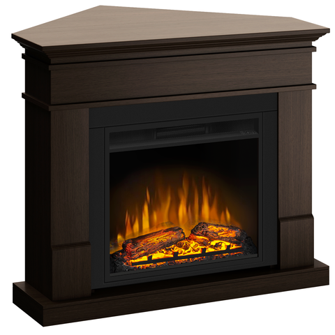 Semineu ECOFLAME - Lisabona SLIM LINE colt wenge, flacara 3D de 23 inci, sistem incalzire