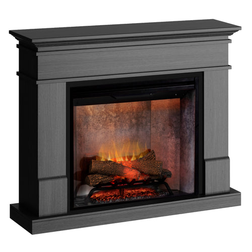 Semineu electric Lisabona Premium Ash Grey - cu focar electric 3D Dimplex Revillusion Concrete 30