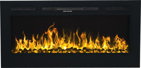 Focar electric liniar incorporabil 3D Aflamo Majestic 45 Negru cu sunet