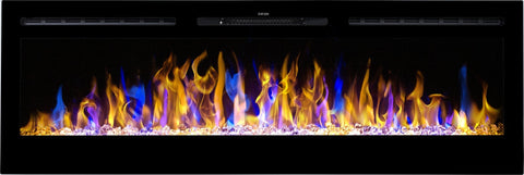 Focar electric liniar incorporabil 3D Aflamo Majestic 50 Negru cu sunet