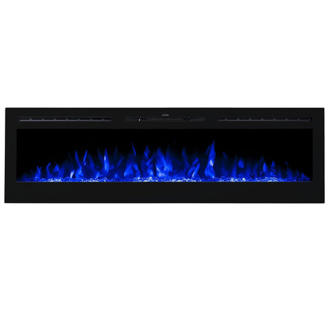 Focar electric liniar incorporabil 3D Aflamo Majestic 72 Negru cu sunet
