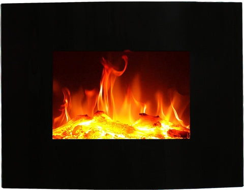 Focar electric liniar curbat 3D Aflamo Malibu 24 Negru cu sunet
