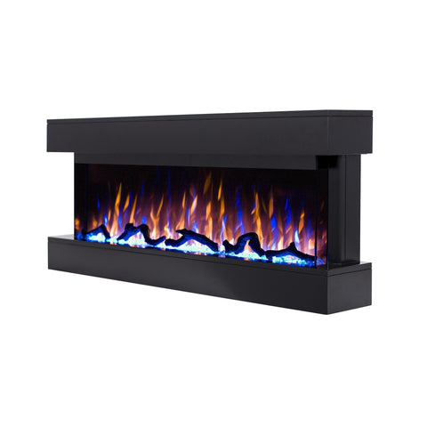 Focar electric liniar 3D Aflamo Modena Negru cu sunet