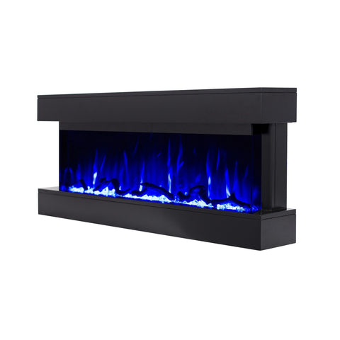Focar electric liniar 3D Aflamo Modena Negru cu sunet