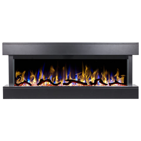 Focar electric liniar 3D Aflamo Modena Negru cu sunet