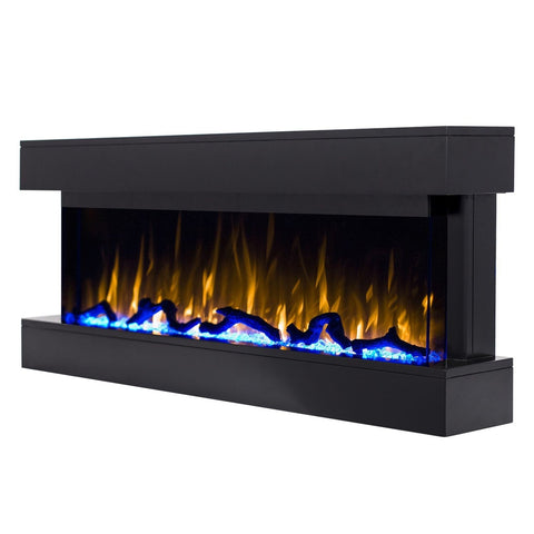 Focar electric liniar 3D Aflamo Modena Negru cu sunet