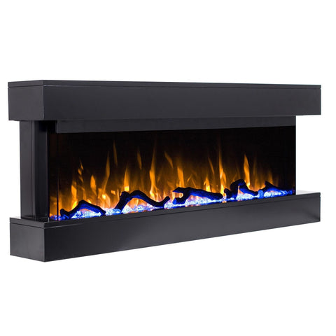 Focar electric liniar 3D Aflamo Modena Negru cu sunet