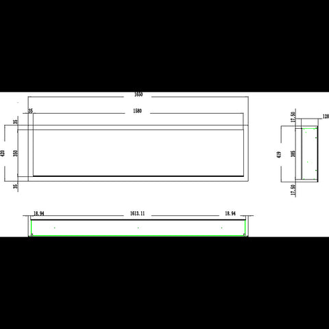 Focar electric liniar incorporabil 3D Aflamo Pride S165 Negru cu sunet