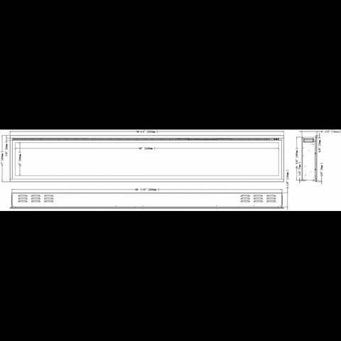 Focar electric liniar incorporabil 3D Aflamo Royal 100 Negru cu sunet