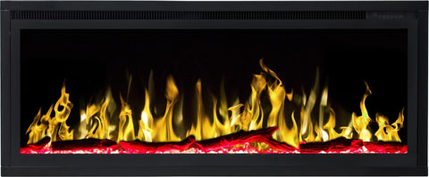 Focar electric liniar incorporabil 3D Aflamo Royal 42 Negru cu sunet